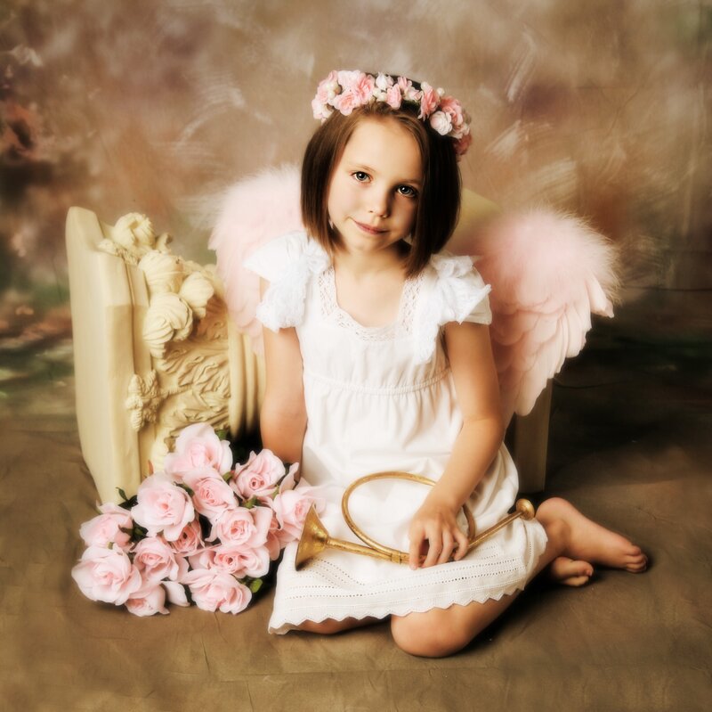 Girl Dressed as an Angel — Pink