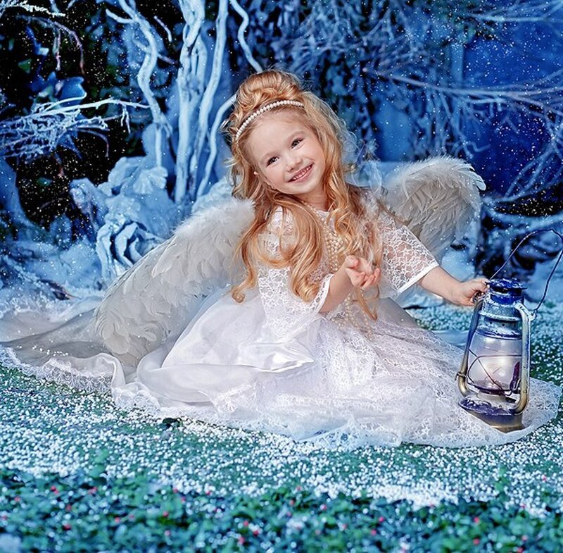 Girl Dressed as an Angel — White, Magical