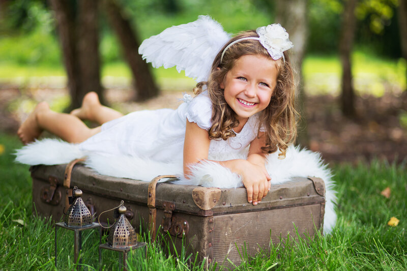 Girl Dressed as an Angel — White