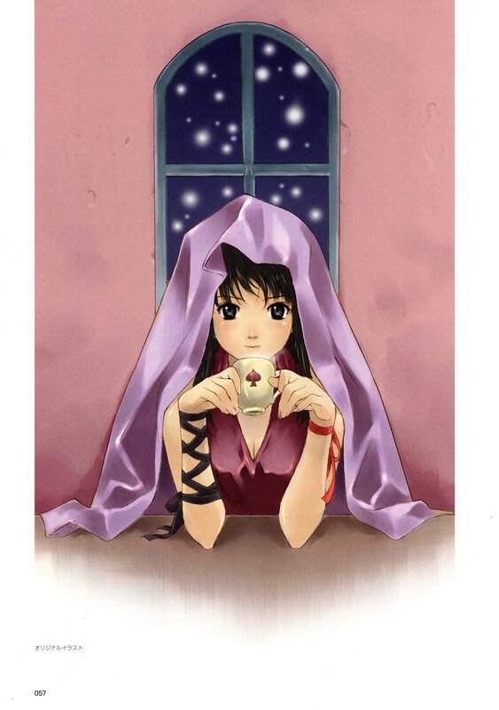 girl drinking tea by window