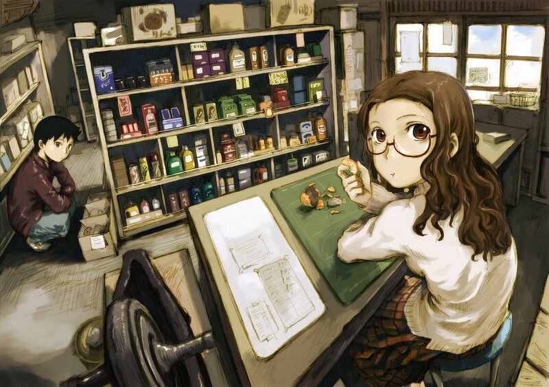 Girl Eating at Desk
