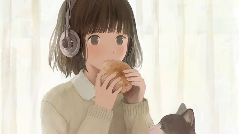 Girl Eating Bread