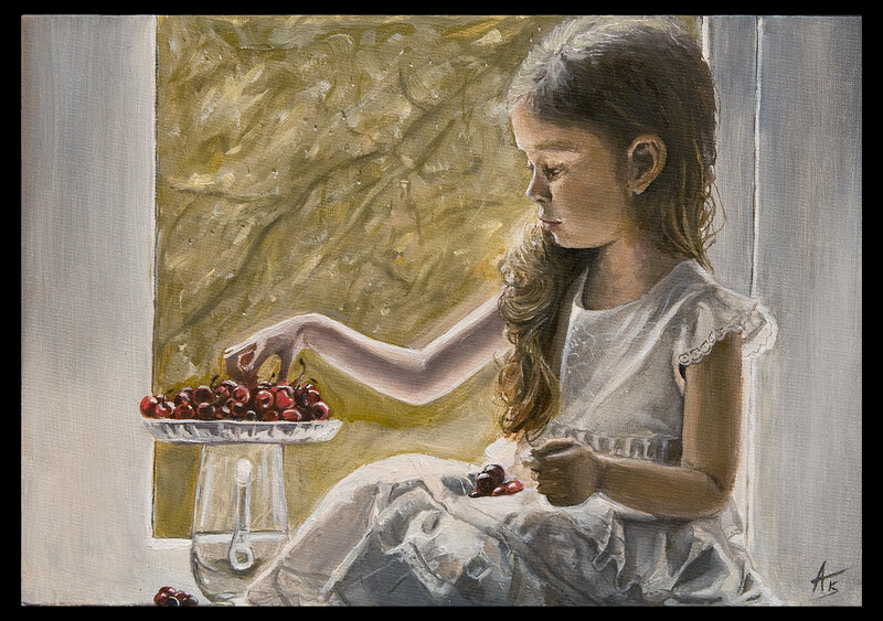Girl Eating Cherries