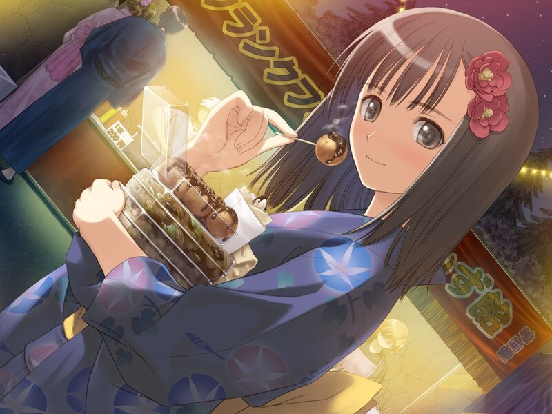 girl eating festival food