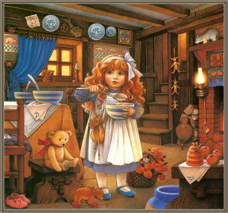 Girl Eating in Kitchen