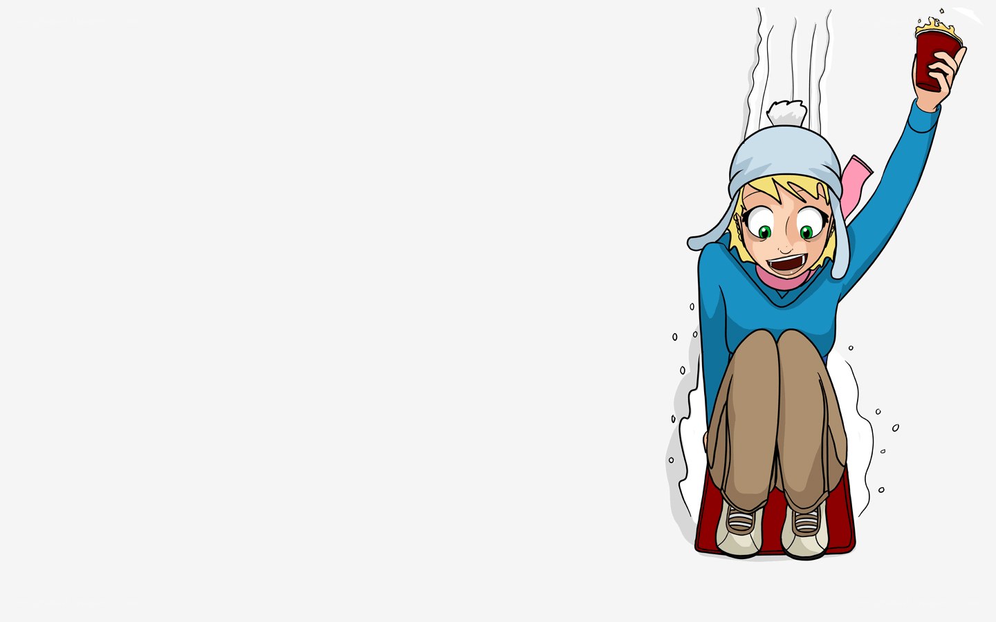 girl enjoying hot drink