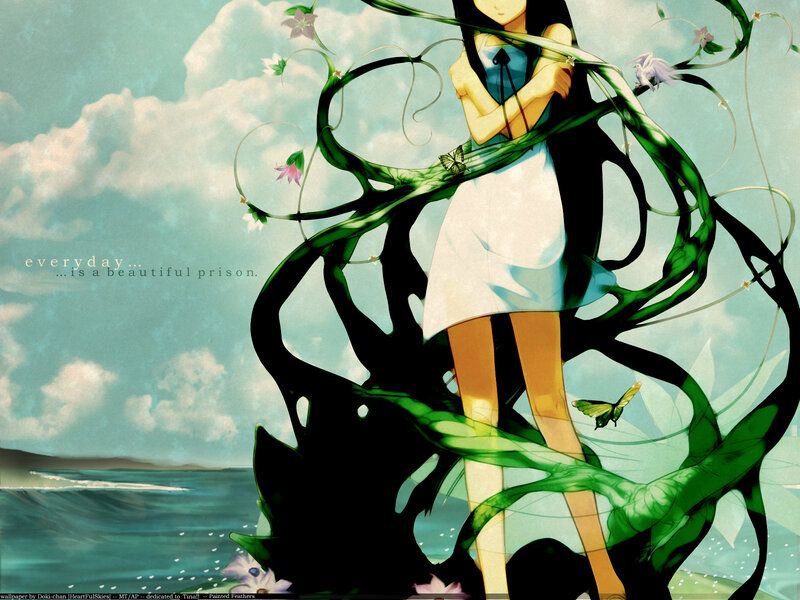 girl entwined in vines