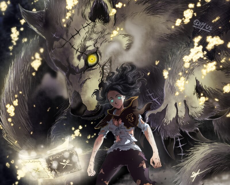 Girl Facing Giant Wolf