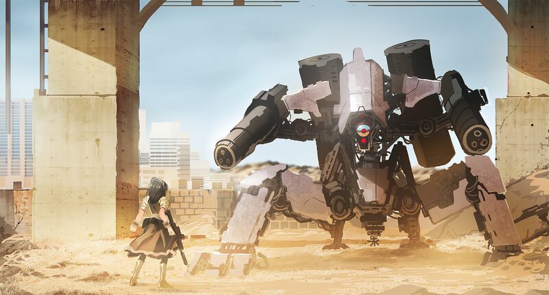 Girl Facing Robot — Brown