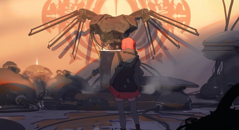Girl Facing Robot