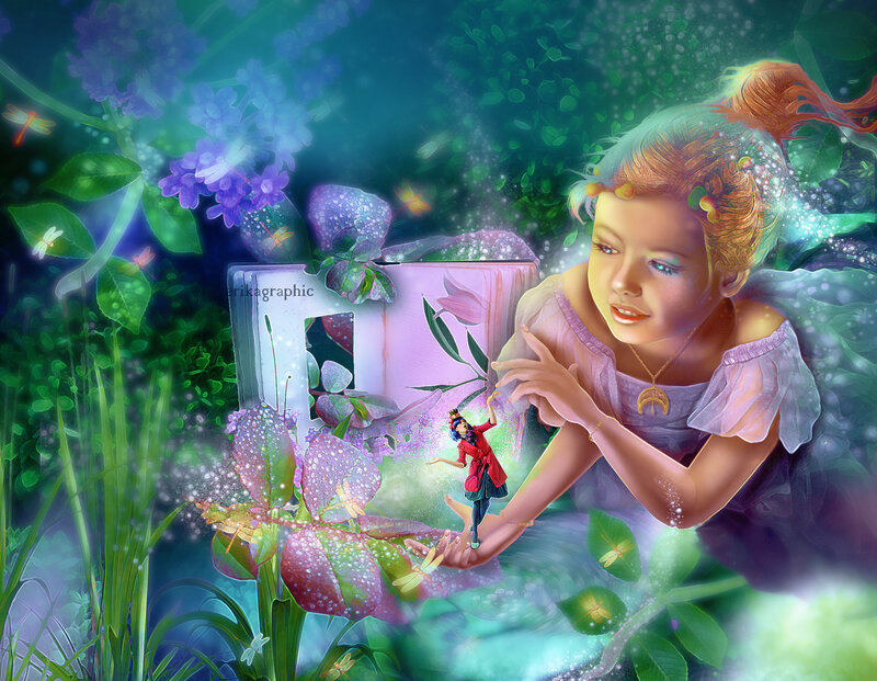 Girl Fairy in Garden