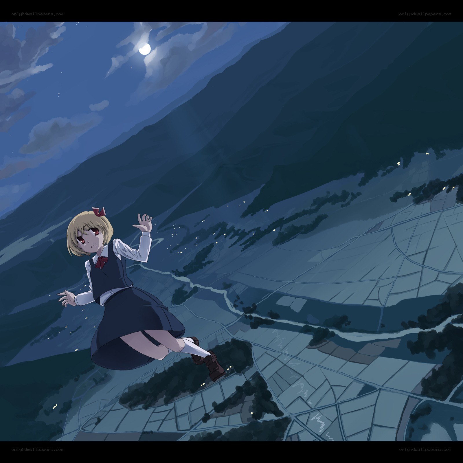 Girl falling from the sky