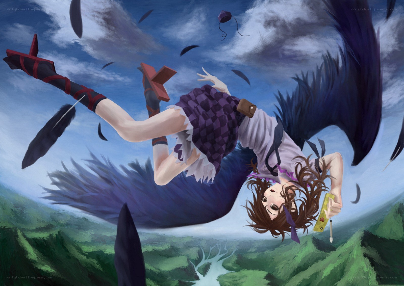 Girl falling from the sky