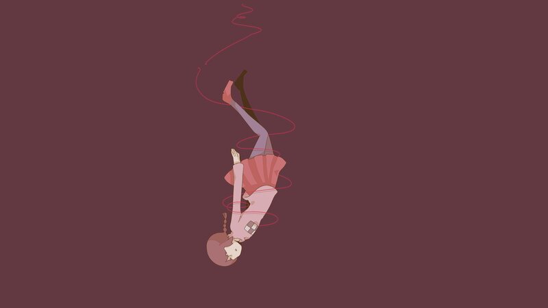 girl falling in pink dress