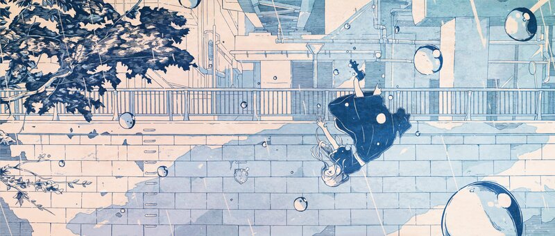 Girl Falling in Rain