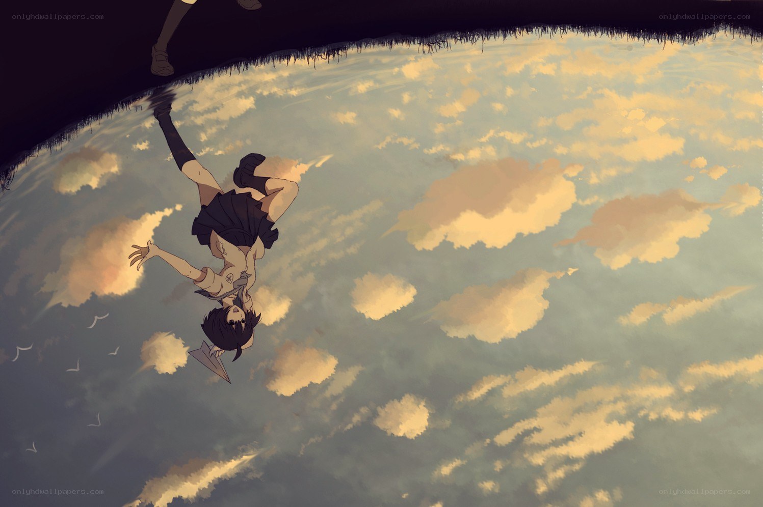 girl falling into sky