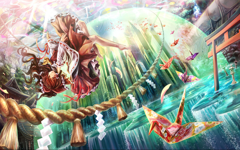 Girl Falling Through City