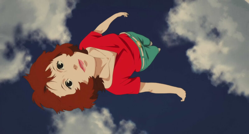 girl falling through sky