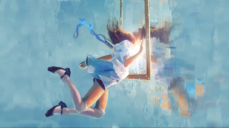 Girl Falling Through Window