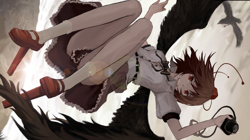 Girl falling with camera