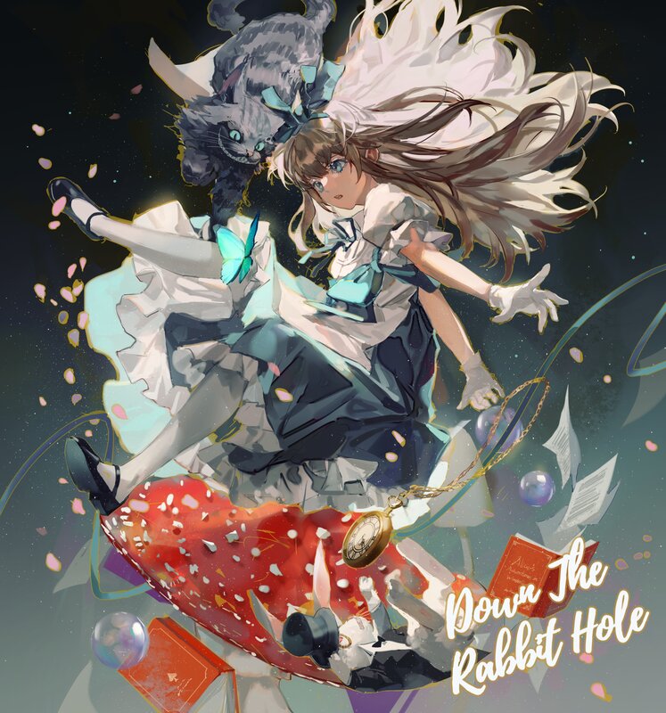 Girl Falling with Cat