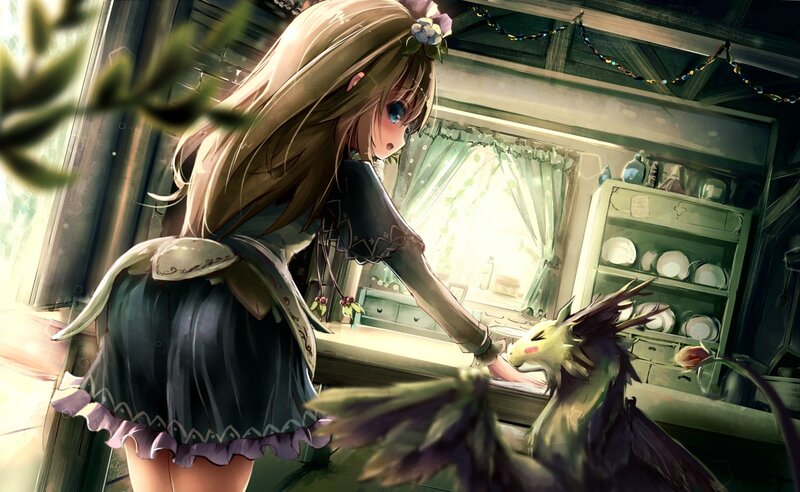 Girl Feeding a Dragon