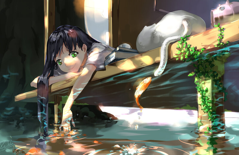 Girl Feeding Fish