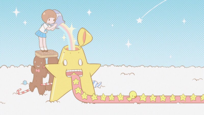 Girl Feeding Star Creature — Blue