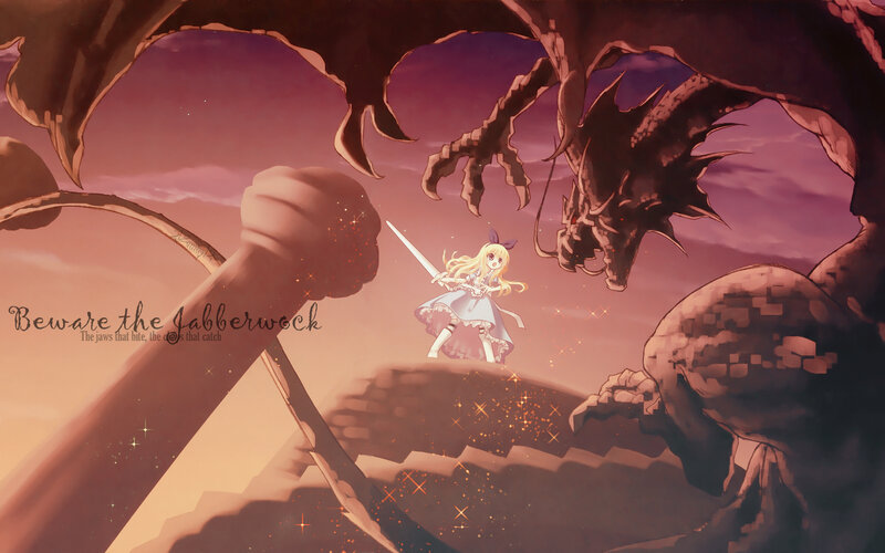 Girl Fighting a Dragon — Purple