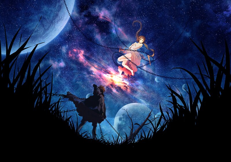 Girl Floating in Space — Blue, Dramatic