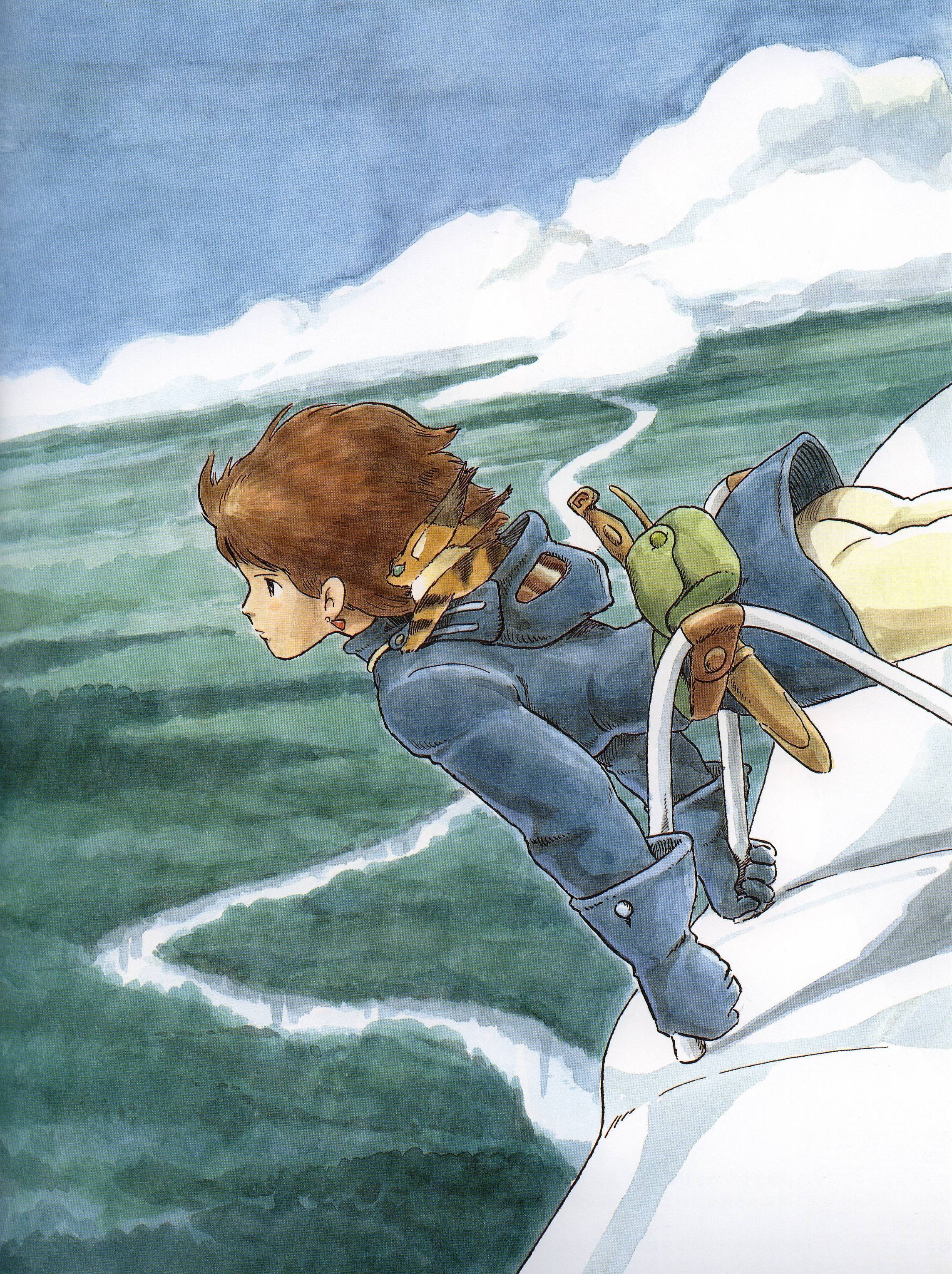 girl flying on a glider