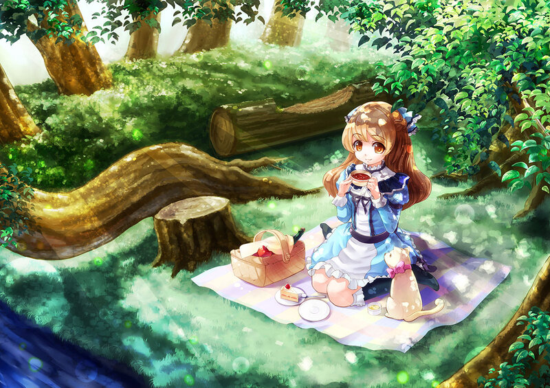 Girl Having Picnic