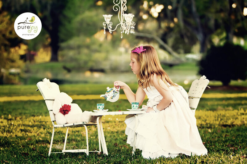 Girl Having Tea Party