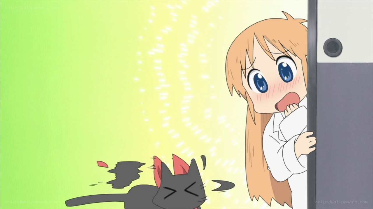 girl hiding from cat