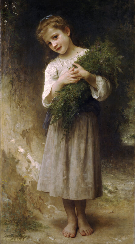 Girl Holding a Bouquet of Flowers