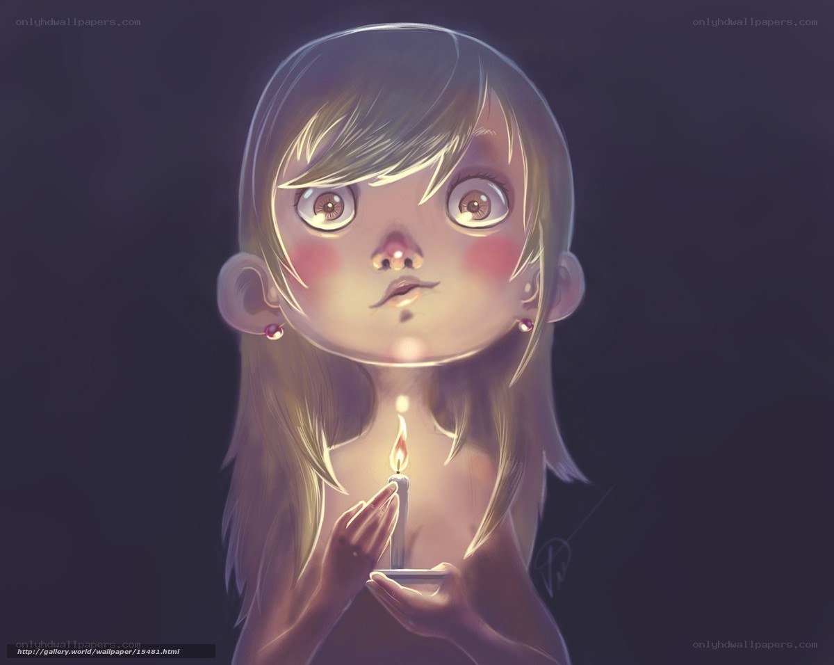 girl holding a candle