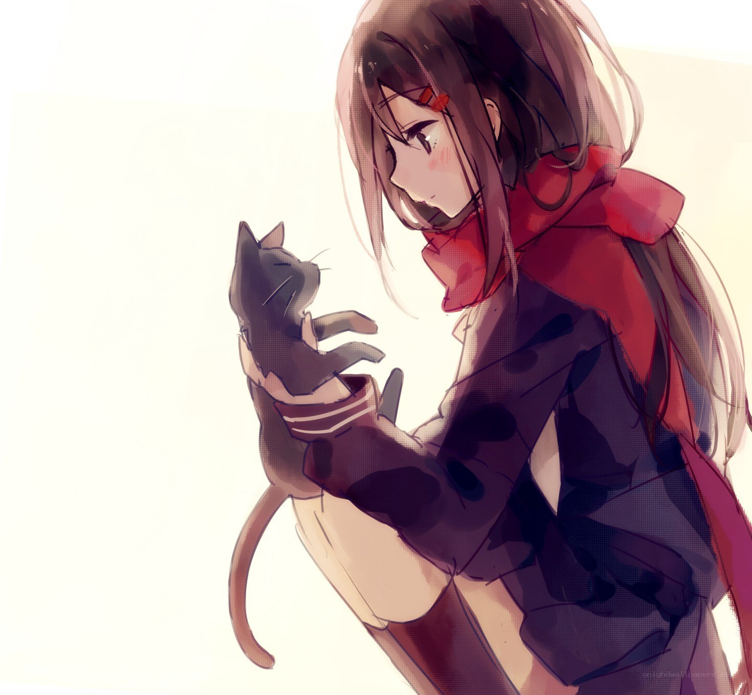 girl holding a cat