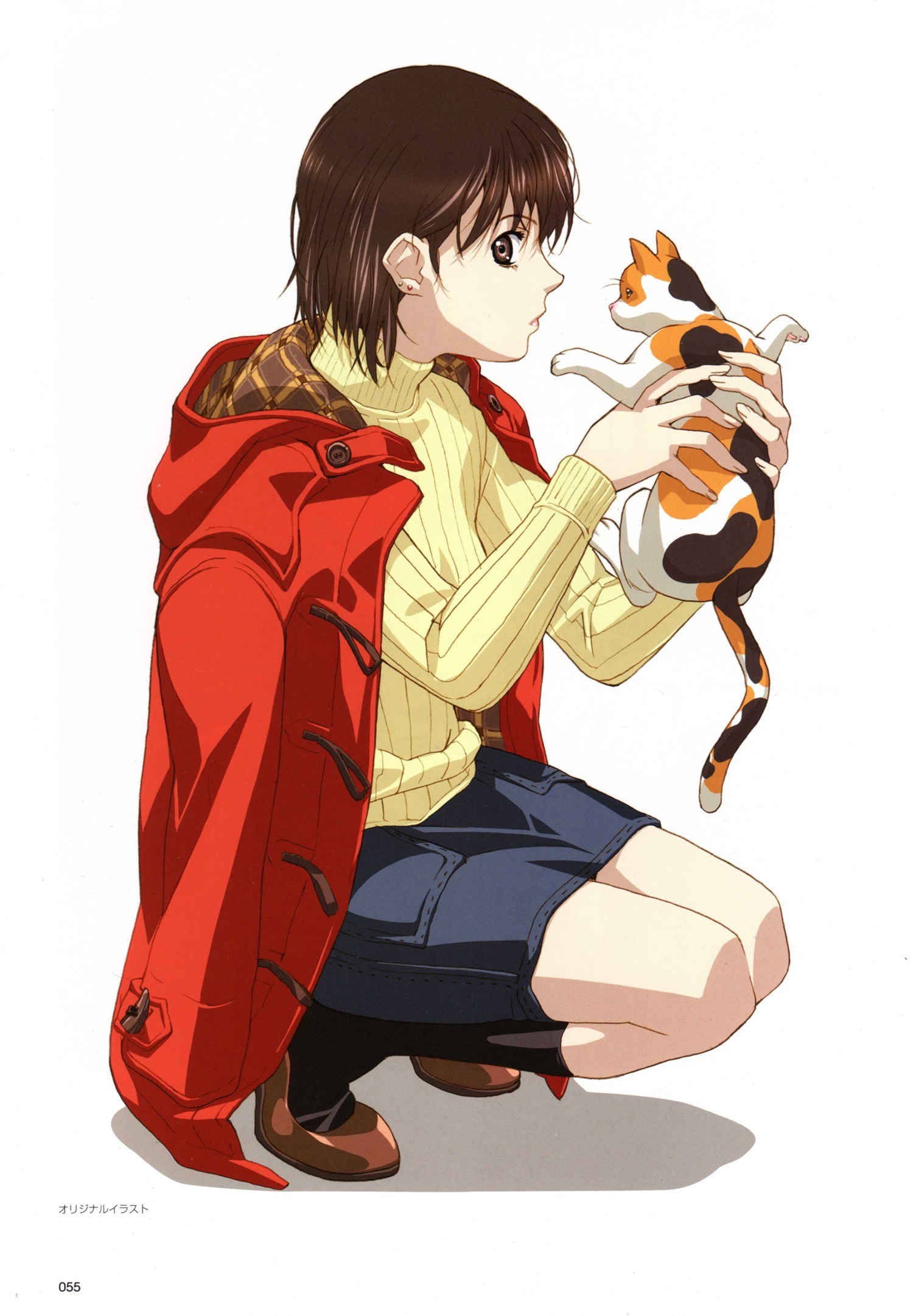 girl holding a cat