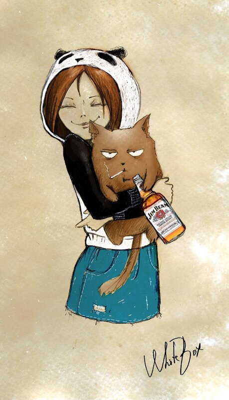 Girl Holding a Cat — Brown, Calm