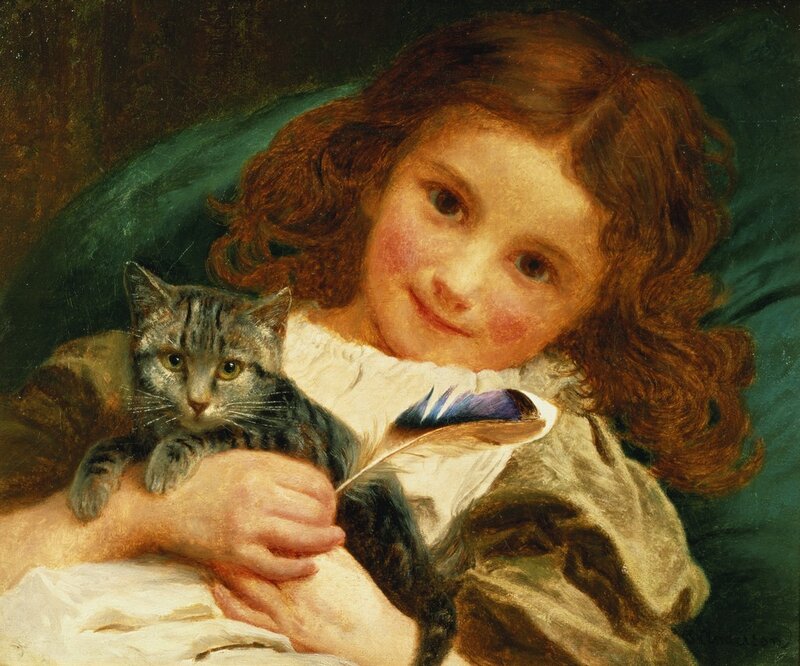Girl holding a cat