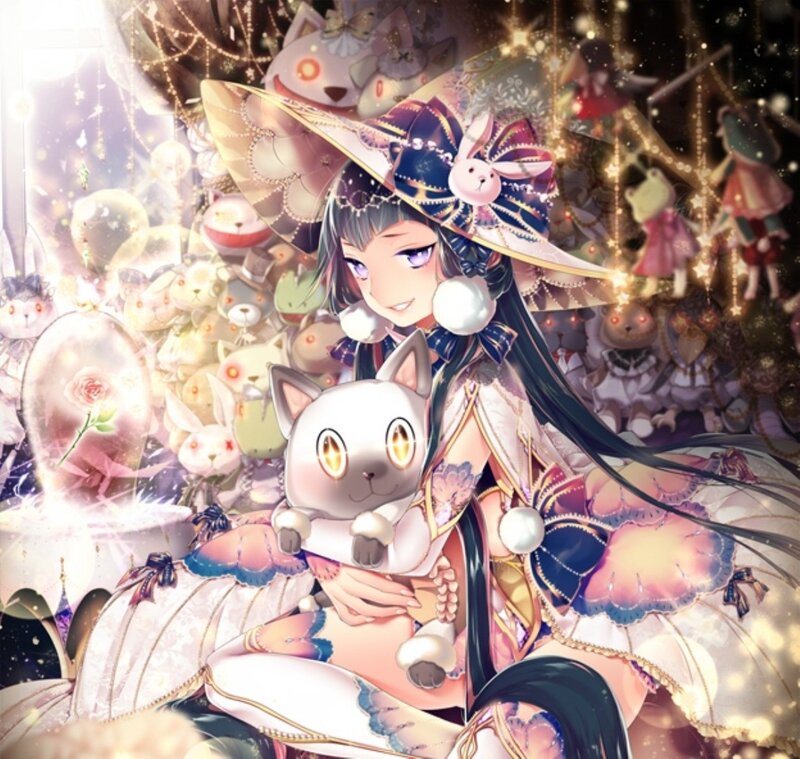 Girl Holding a Cat — White, Magical