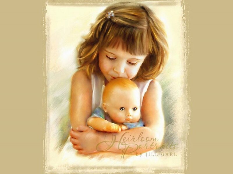 Girl Holding a Doll
