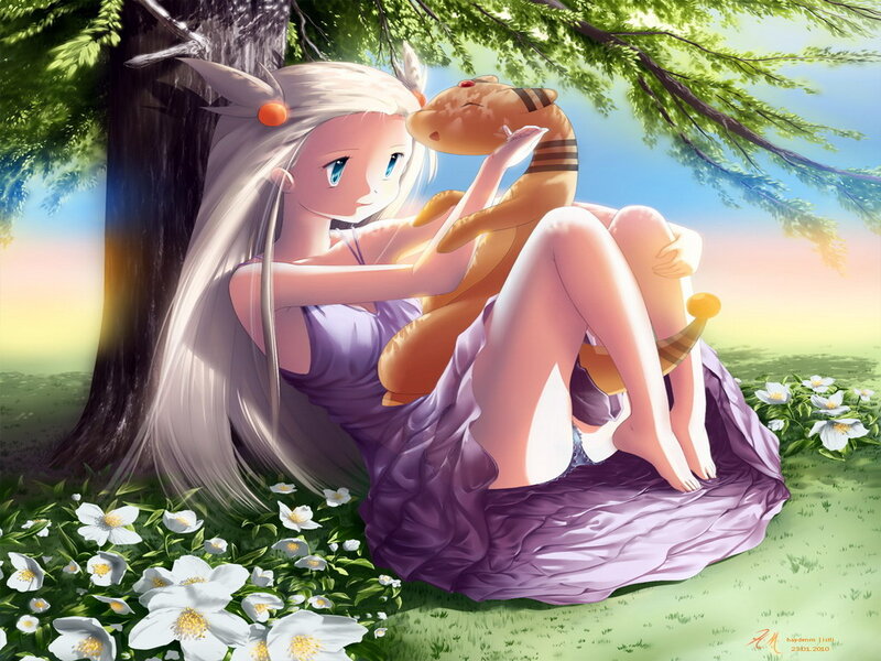 Girl Holding a Dragon