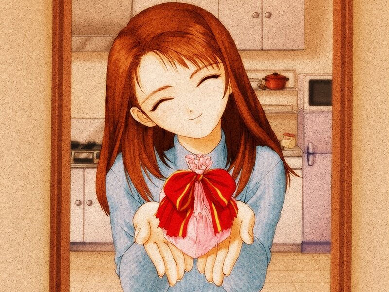 Girl holding a gift