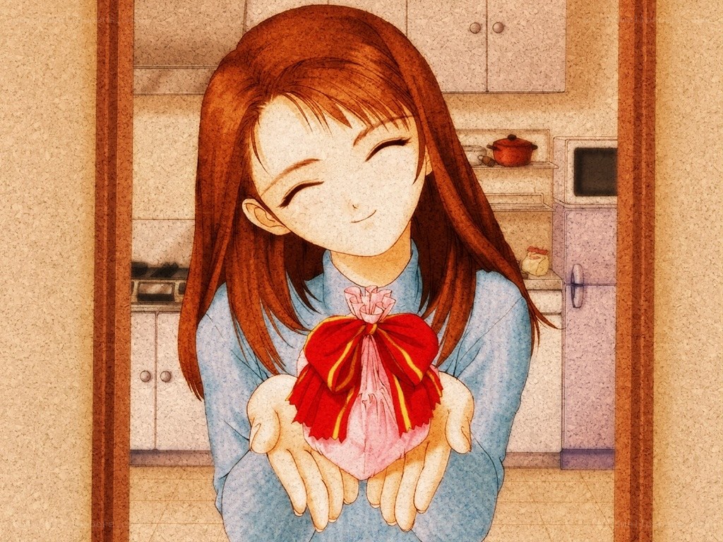 Girl holding a gift