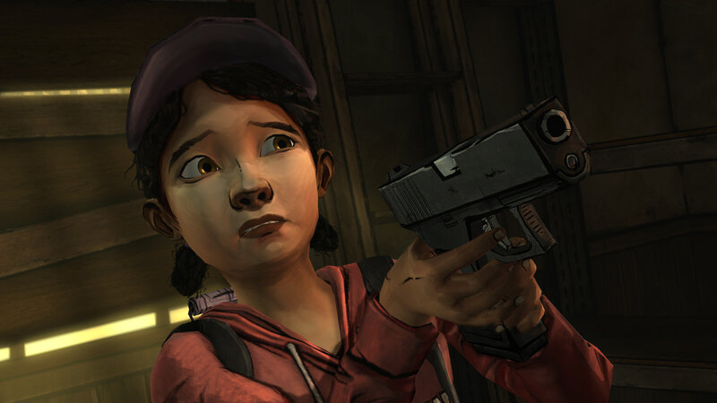 Girl Holding a Gun — Brown