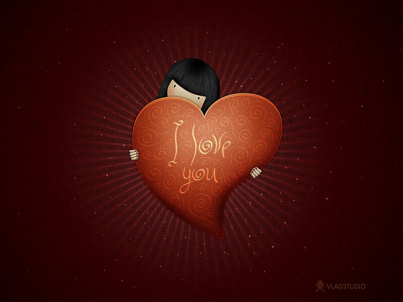 girl holding a heart