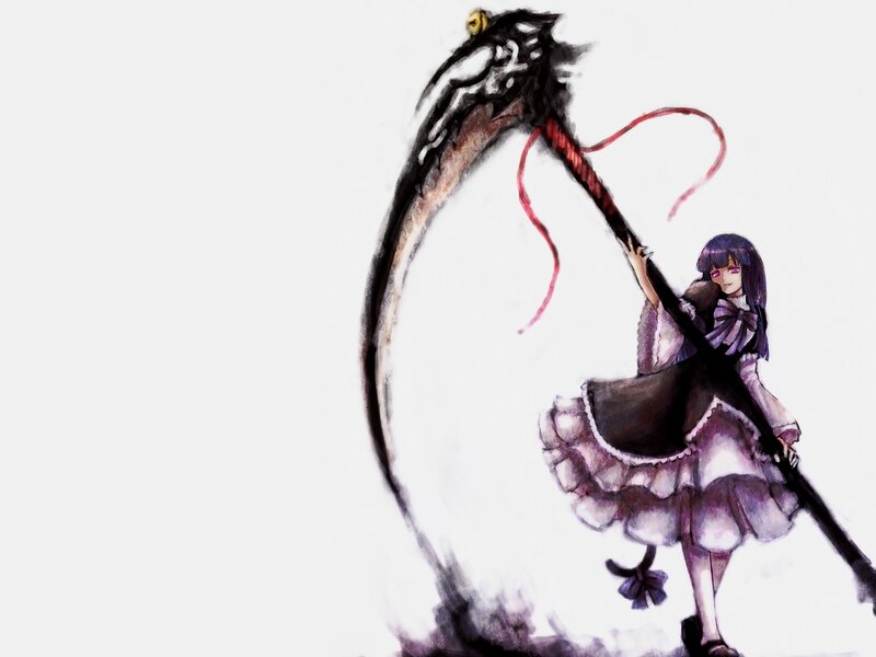 Girl Holding a Large Scythe