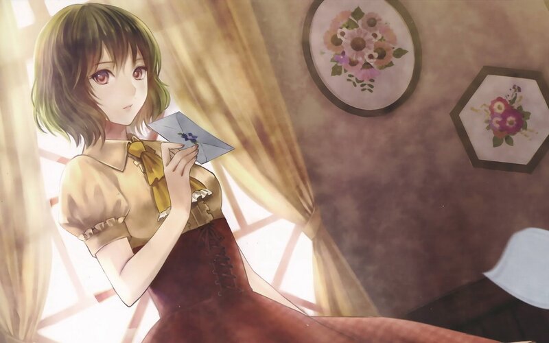girl holding a letter