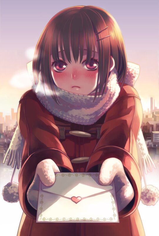 girl holding a letter